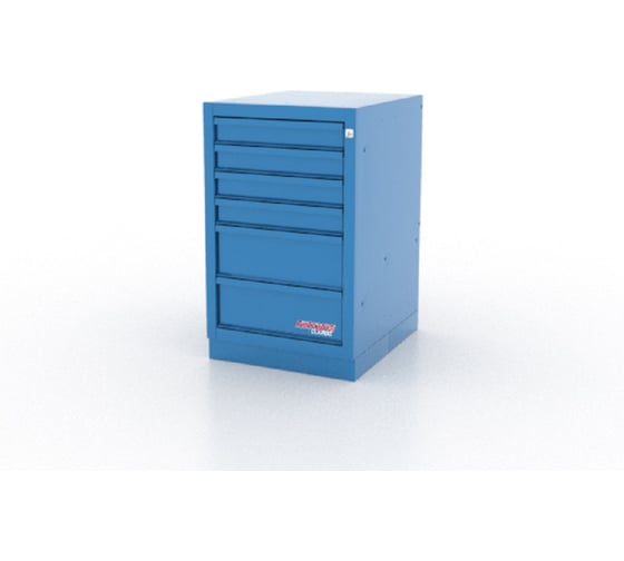 Изображение товара Тумба верстачная Ferrum с 6 ящиками с напр. на развернутом подшипнике 600х500х820мм - серый 01.406L-9007