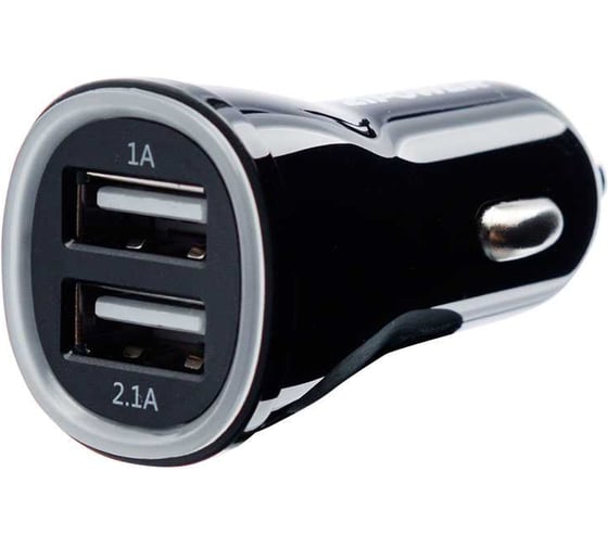 Изображение товара USB зарядное устройство Zipower с двумя портами, 2 USB 5В/3,1A, 16Вт, 6см, черный PM6682