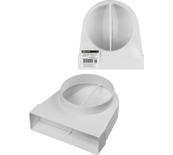 Изображение товара Соединительное колено TDM ELECTRIC 90 градусов для перехода с прямоугольного воздуховода на круглый 60х204/D150 SQ1807-1772