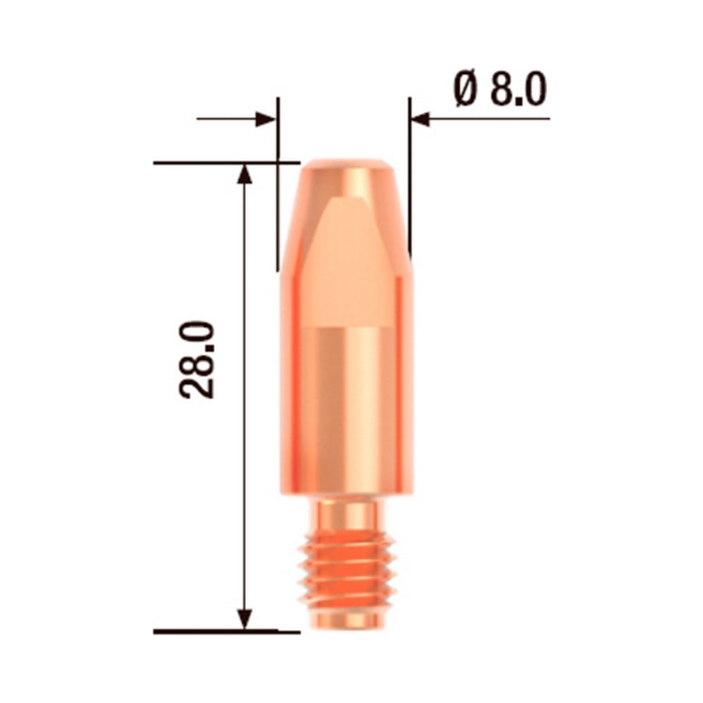 Изображение товара Контактный наконечник FUBAG M6х28 мм ECU D=0.9 мм (10 шт) FB.CTM6.28-09_10