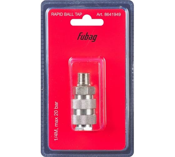 Изображение товара Разъемное соединение FUBAG рапид (муфта) - 1/4M наруж.резьба, блистер 1 шт 8641949
