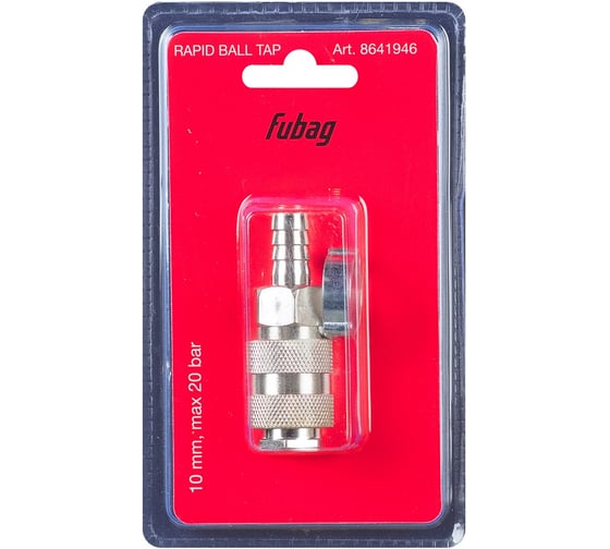 Изображение товара Разъемное соединение FUBAG рапид (муфта) - елочка 10мм с обжимным кольцом 15х18мм, блистер 1 шт 8641946