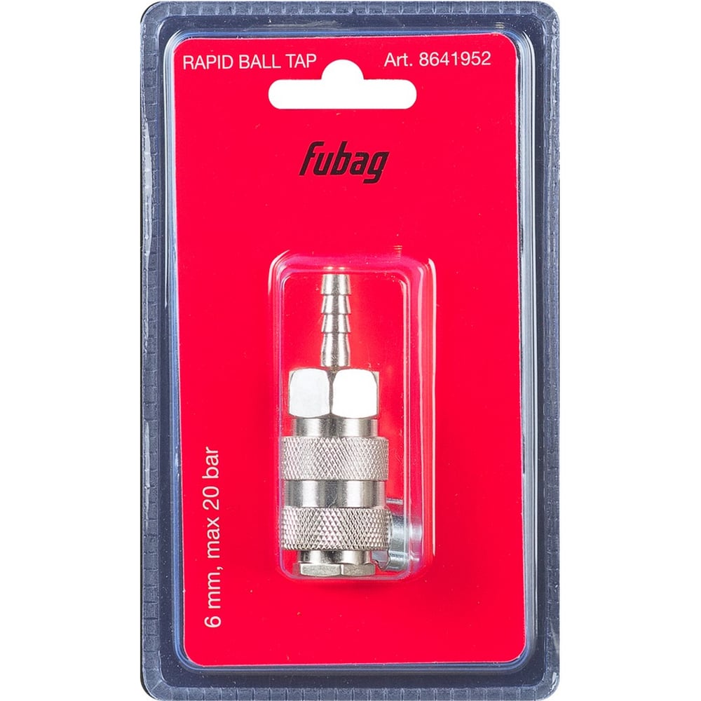 Изображение товара Разъемное соединение FUBAG рапид елочка 6мм с обжимным кольцом 6х11мм