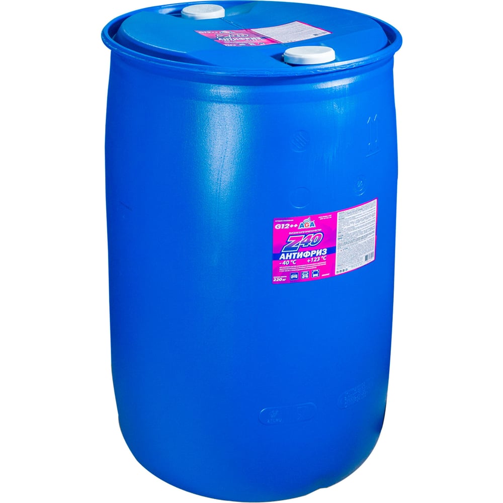 Изображение товара Антифриз AGA G12++ красный 220 кг готовый к применению для зимней защиты автомобиля