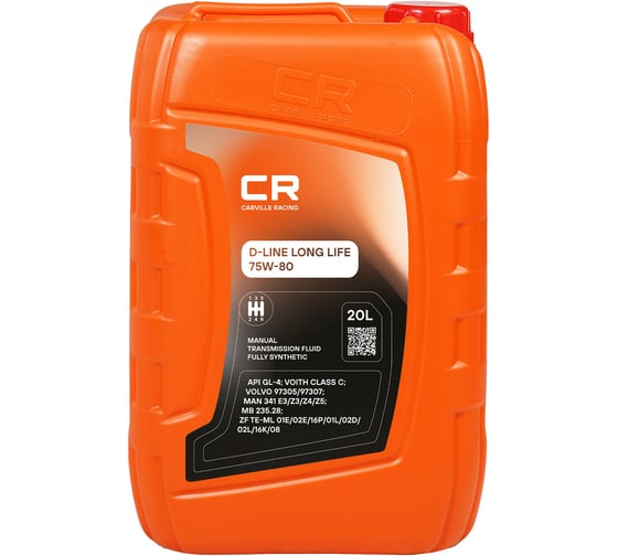 Изображение товара Масло трансмиссионное CARVILLE RACING для МКПП D-LINE LONG LIFE 75W-80 20L L1G02025