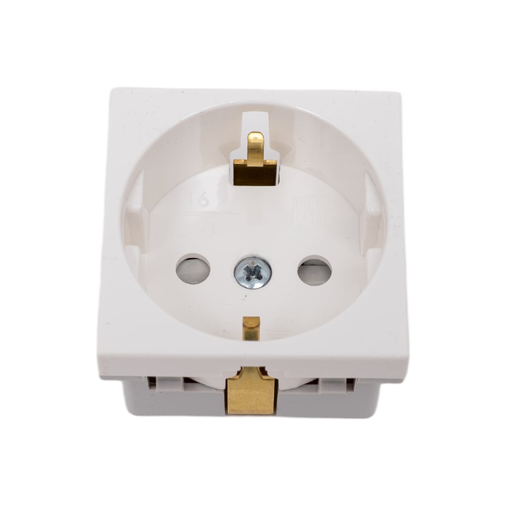 Изображение товара Розетка электрическая SPL 2К+З с защитными шторками белая 1 шт.