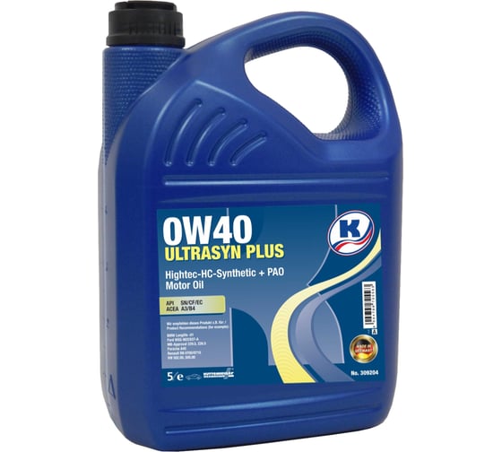 Изображение товара Масло моторное KUTTENKEULER Ultrasyn Plus SAE 0W40, 5л, Германия 309204