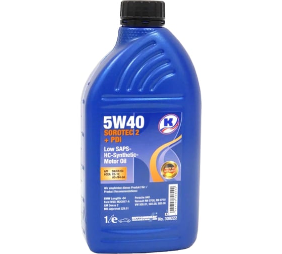 Изображение товара Масло моторное KUTTENKEULER Sorotec 2 +PDi 5W40, 1л, Германия 309222