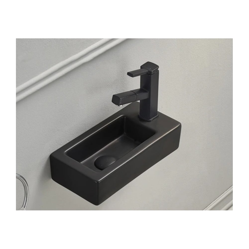 Изображение товара Раковина Gid Bm9272L подвесная керамическая матовая черная 36.5x18 см современная