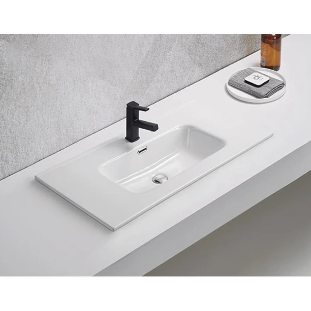 Изображение товара Раковина Gid 9090s встраиваемая белая 91x46.5x17 см современный дизайн