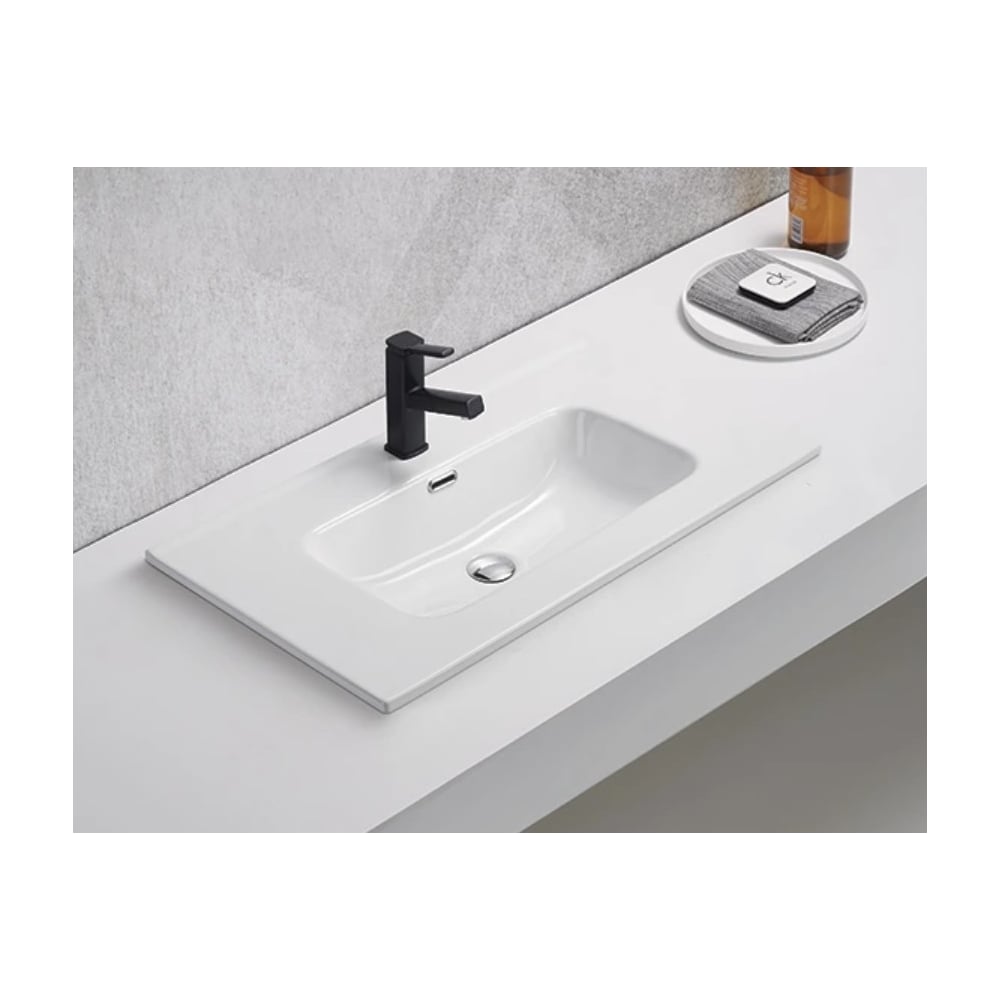 Изображение товара Раковина Gid 9080s встраиваемая сверху белая 81x46.5x17 см