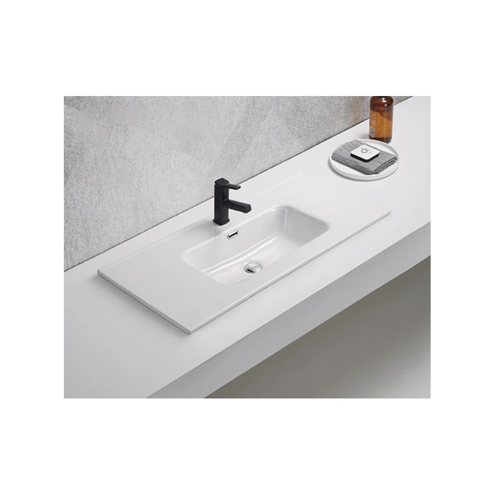 Изображение товара Раковина Gid 9010s встраиваемая белая керамическая 101.5x46.5 см современная