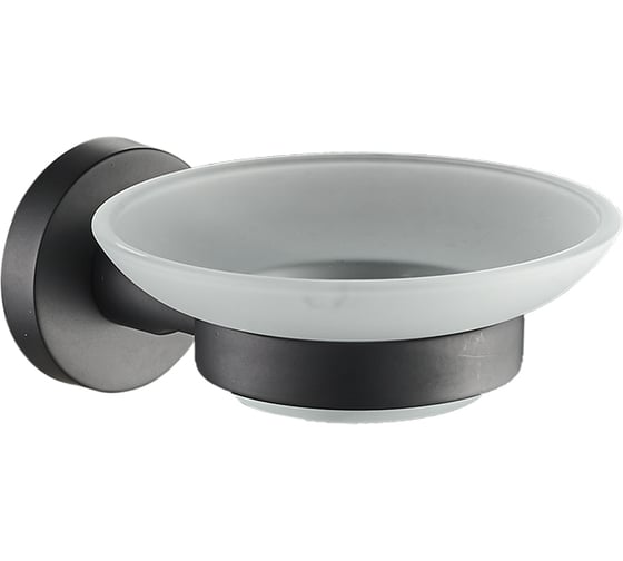 Изображение товара Мыльница Zenfort стеклянная с держателем  20585, чёрный 102039