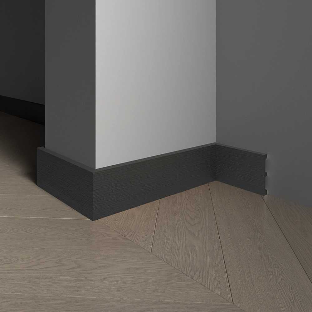 Изображение товара Плинтус Decor-Dizayn 80х13х2400мм черный с кабель-каналом для скрытого монтажа