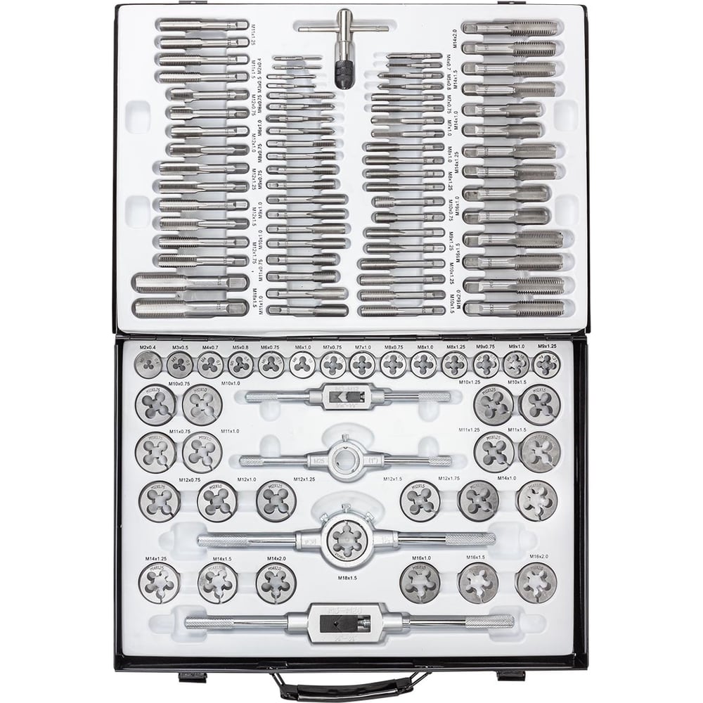 Изображение товара Набор метрических метчиков и плашек Rockforce 110 предметов RF-M110-1(63008)