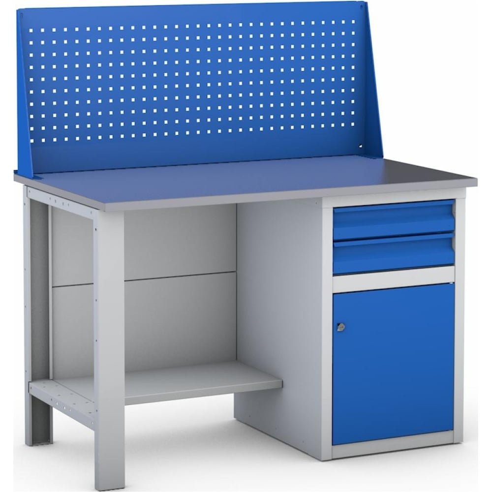 Изображение товара Слесарный верстак FLAMES ВСЛ.1200.О.Т3.Э с тумбой и ящиками