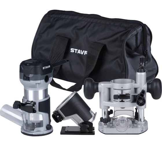 Изображение товара Фрезер сетевой с базами Ставр 750 Вт, 40 мм, цанги 6/8 мм, STAVR SR 750-3SET, 9031400036