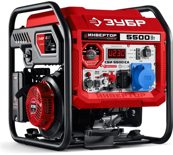 Изображение товара ЗУБР 5500 Вт, инверторный генератор с электростартером и розеткой АВР СБИ-5500ЕА