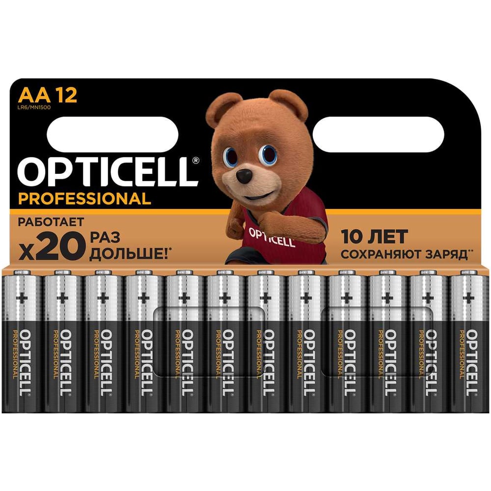 Изображение товара Батарейки OPTICELL Professional AA 12 шт щелочные 1.5 В Блистер