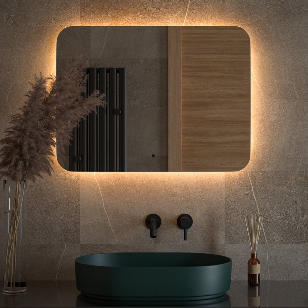 Изображение товара Зеркало с LED-подсветкой DEFESTO 80x60 см с ИК-выключателем