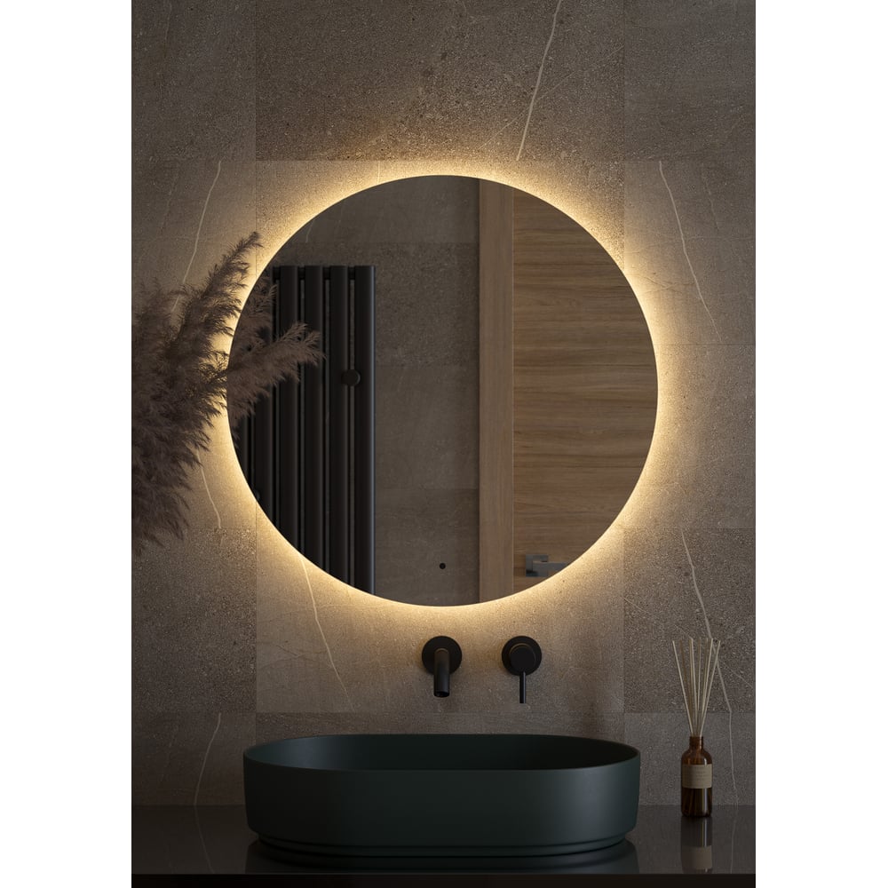 Изображение товара Зеркало с LED-подсветкой DEFESTO Ø70 см, ИК-выключатель, Теплый белый свет