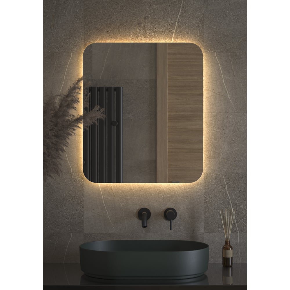 Изображение товара Зеркало с LED-подсветкой DEFESTO 60x70 см без выключателя теплый белый свет OPTI