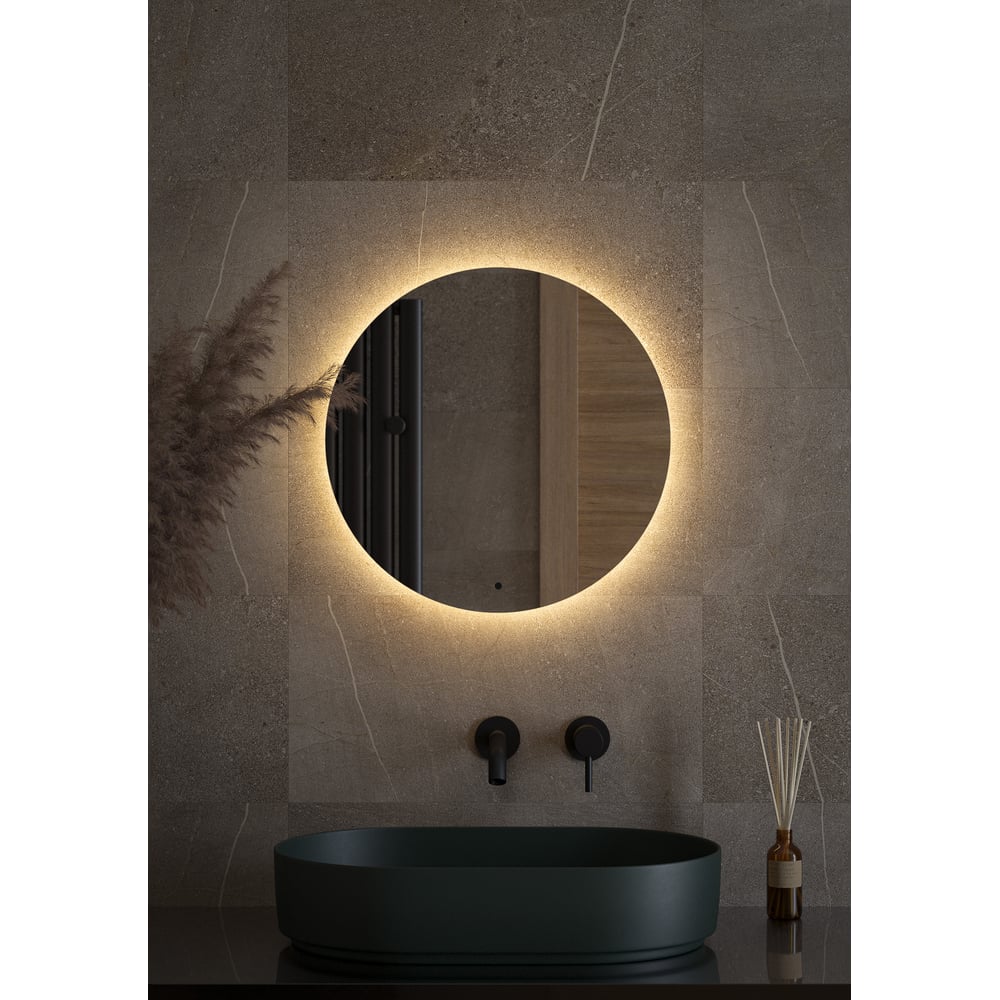 Изображение товара Зеркало с LED-подсветкой DEFESTO Ø50 см ИК выключатель современное зеркало