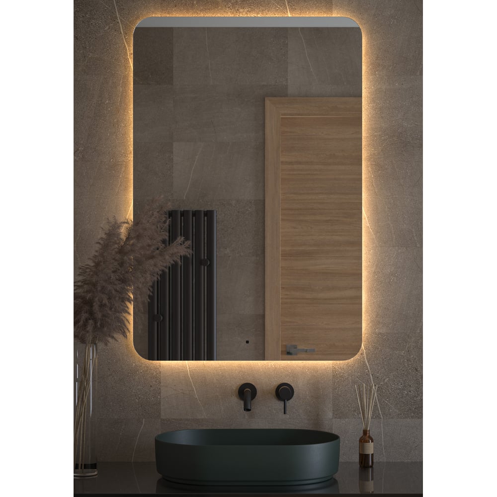 Изображение товара Зеркало с LED-подсветкой DEFESTO 80x120 см, Сенсор, Теплый белый свет, OPTI