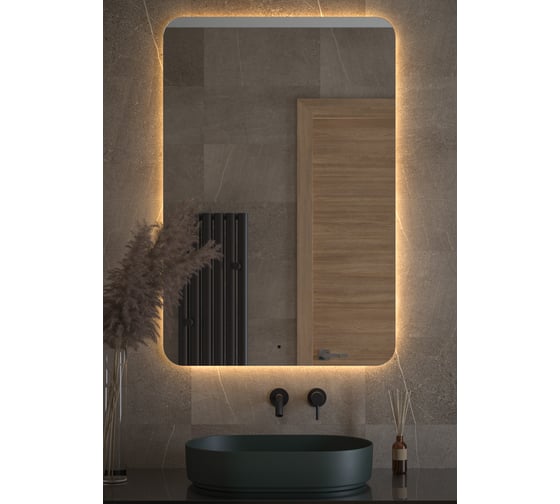 Изображение товара Зеркало с LED-подсветкой DEFESTO 80x120 см, ИК - выключатель, Теплый белый свет OPTI DF 2820R