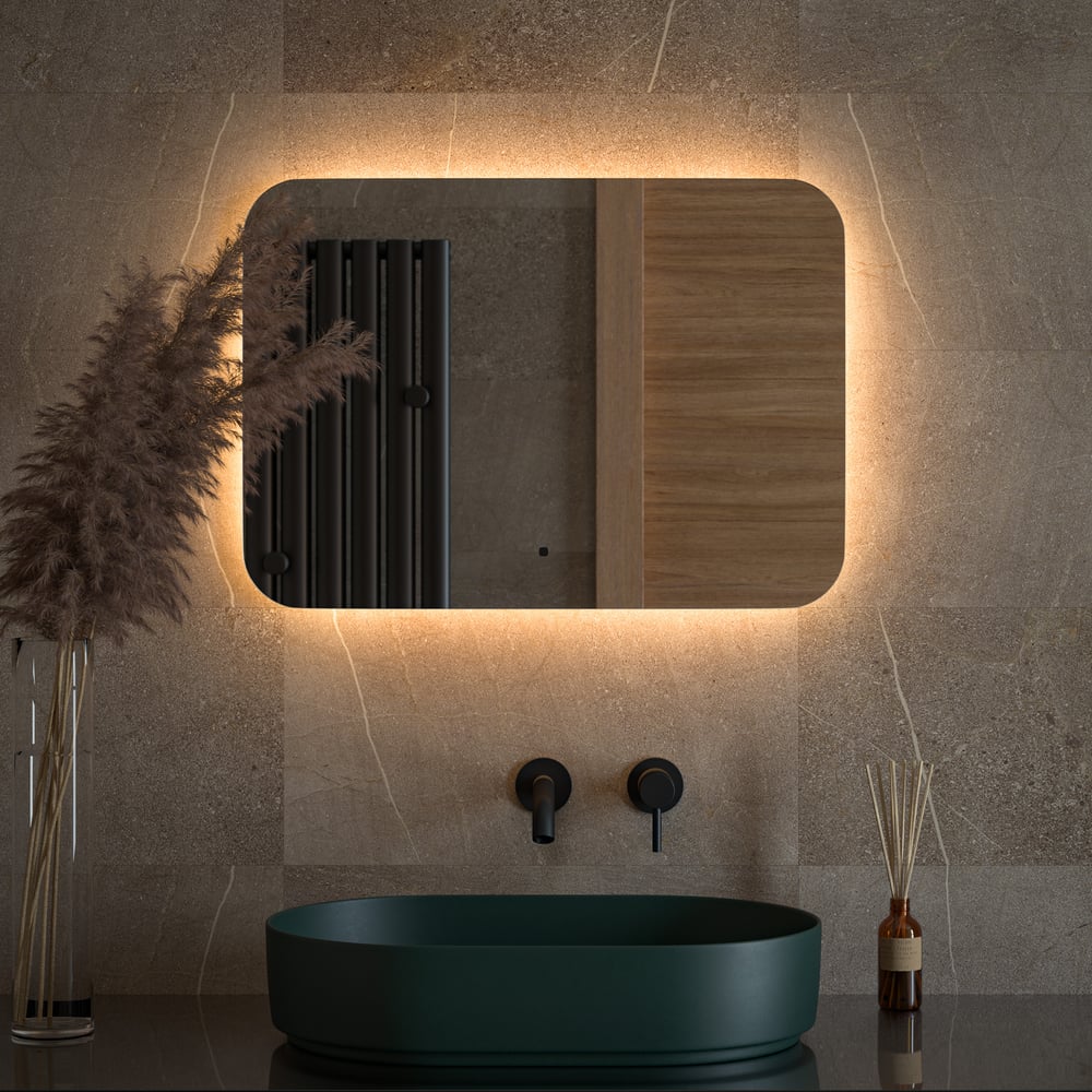 Изображение товара Зеркало с LED-подсветкой DEFESTO 70x50 см, Теплый белый свет