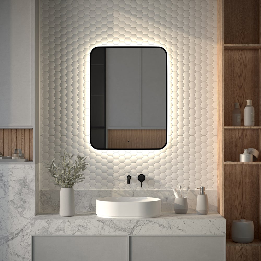 Изображение товара Зеркало DEFESTO Aura DF 2967R 60x80 см с LED-подсветкой 25W, ИК-выключатель