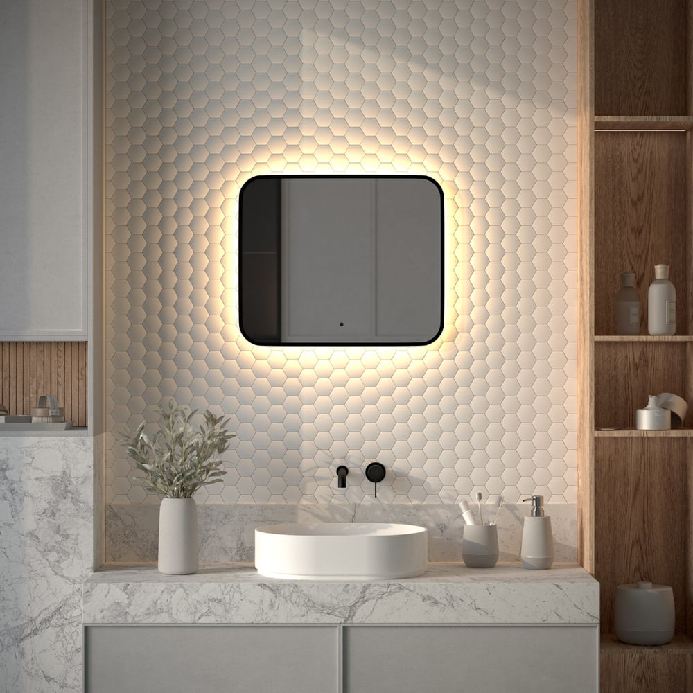 Изображение товара Зеркало с окантовкой и LED-подсветкой DEFESTO 19W 60x50 см ИК выключатель