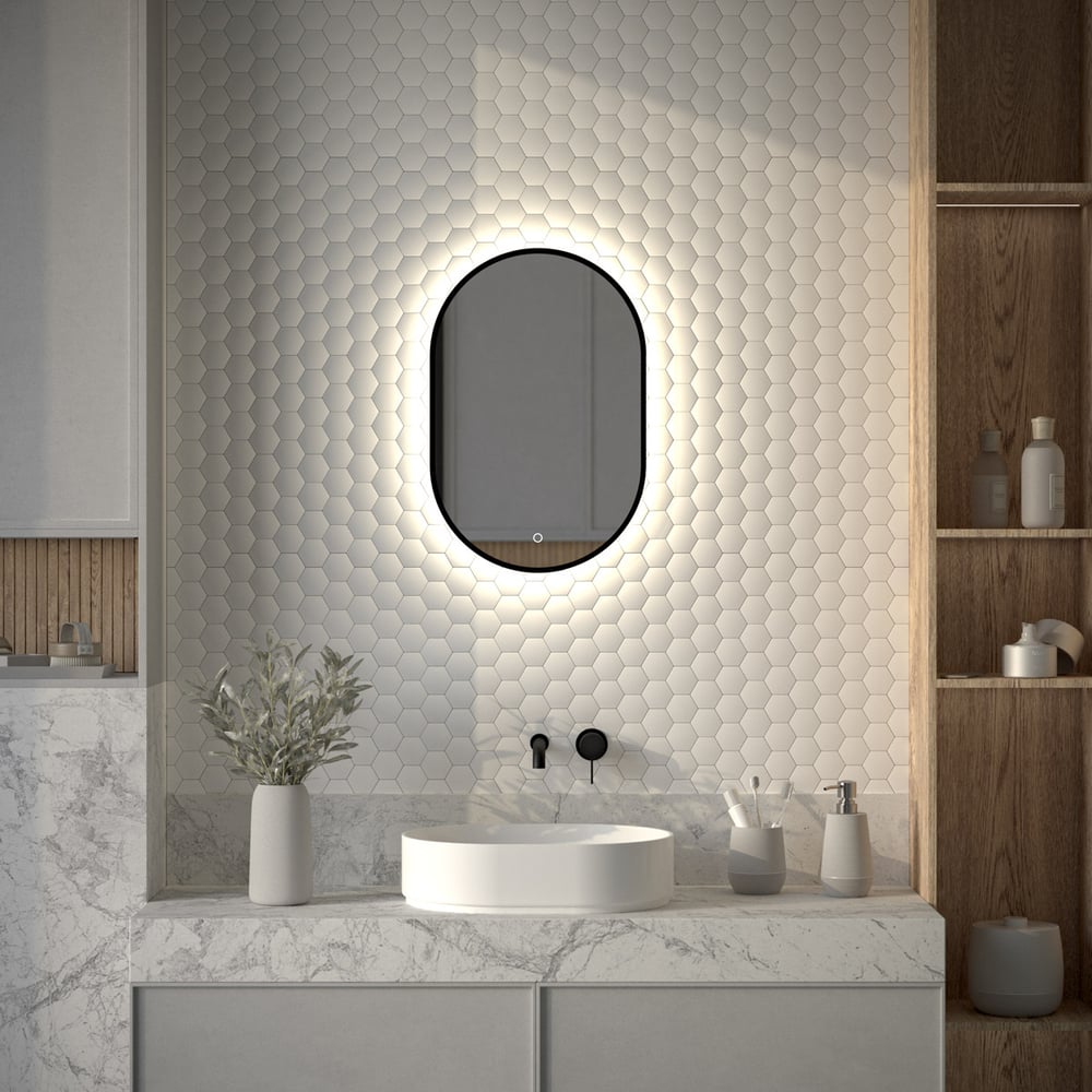 Изображение товара Зеркало с LED-подсветкой DEFESTO 16W 40x60 см сенсорное современное Aura