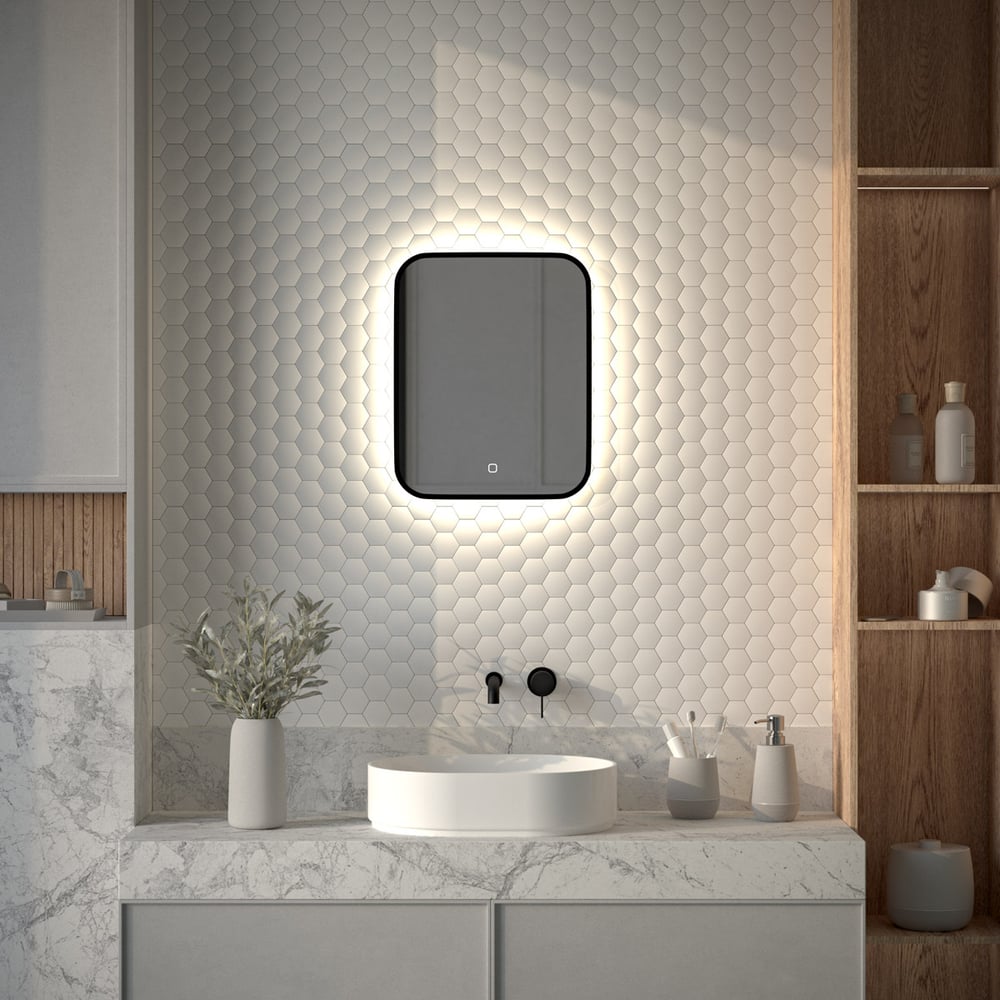 Изображение товара Зеркало с LED-подсветкой DEFESTO 40x50 см сенсорное Aura DF 2961S