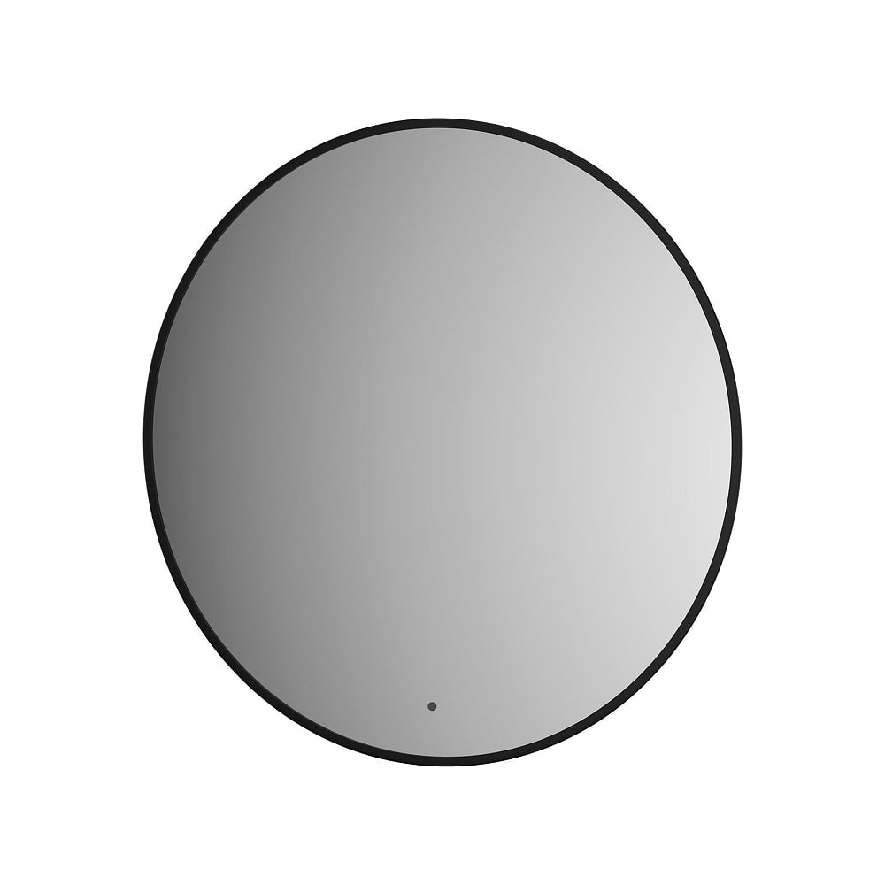 Изображение товара Зеркало с LED-подсветкой DEFESTO 15W, круглая форма, черная рама, серия Aura