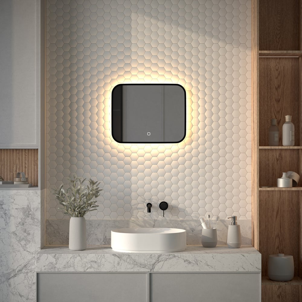 Изображение товара Зеркало с LED-подсветкой DEFESTO Aura 50x40 см Сенсорное включение Изображение товара Зеркало с LED-подсветкой DEFESTO Aura 50x40 см Сенсорное включение