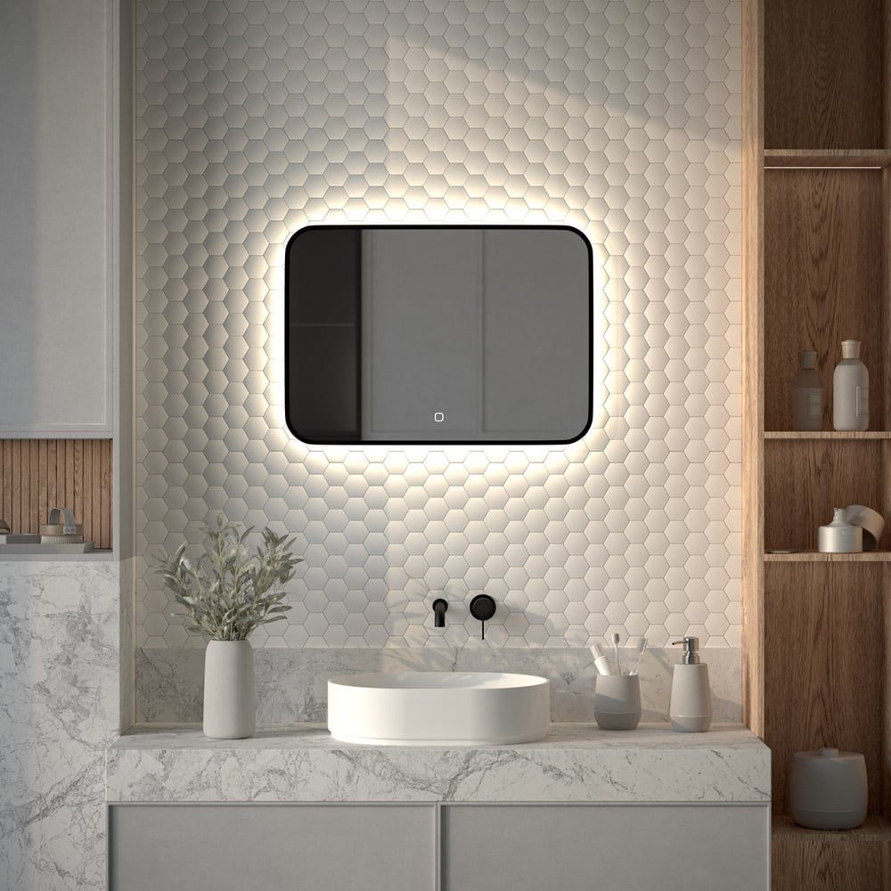 Изображение товара Зеркало с окантовкой и LED подсветкой DEFESTO 70x50 см модель AURA DF 2964SH