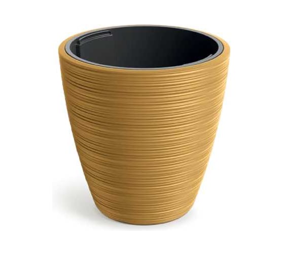 Изображение товара Кашпо пластик с вкладышем Ola Dom Vena Round d39см h40см 20/33л горчица 073538