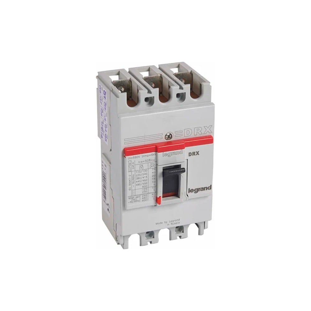 Изображение товара Автоматический выключатель Legrand Drx125 60A 3п 36кА для защиты электросистем
