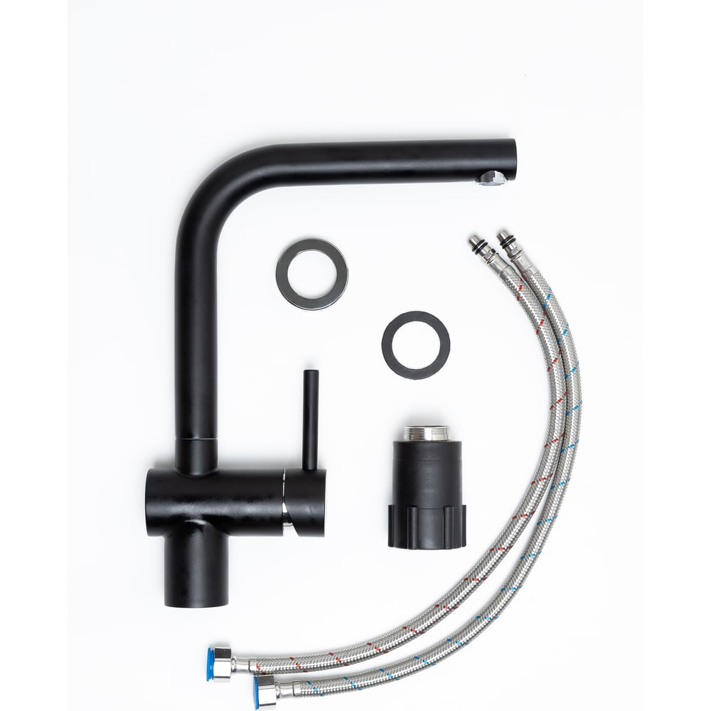 Изображение товара Современный кухонный смеситель Grandex AQUA BASIC-L CARBON 9002014