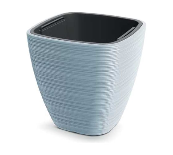 Изображение товара Кашпо пластик с вкладышем Ola Dom Vena Square d39х39см h39см 20/36л св. серый 073558