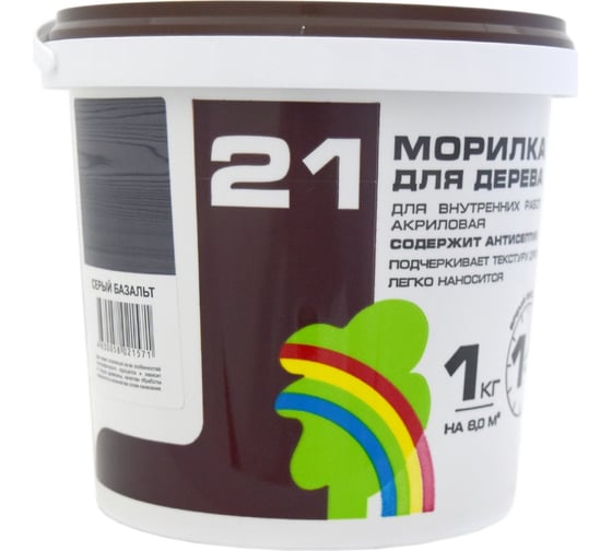 Изображение товара Морилка Радуга ВД-АК 21 серый базальт 1 кг. 145472 4630058021571