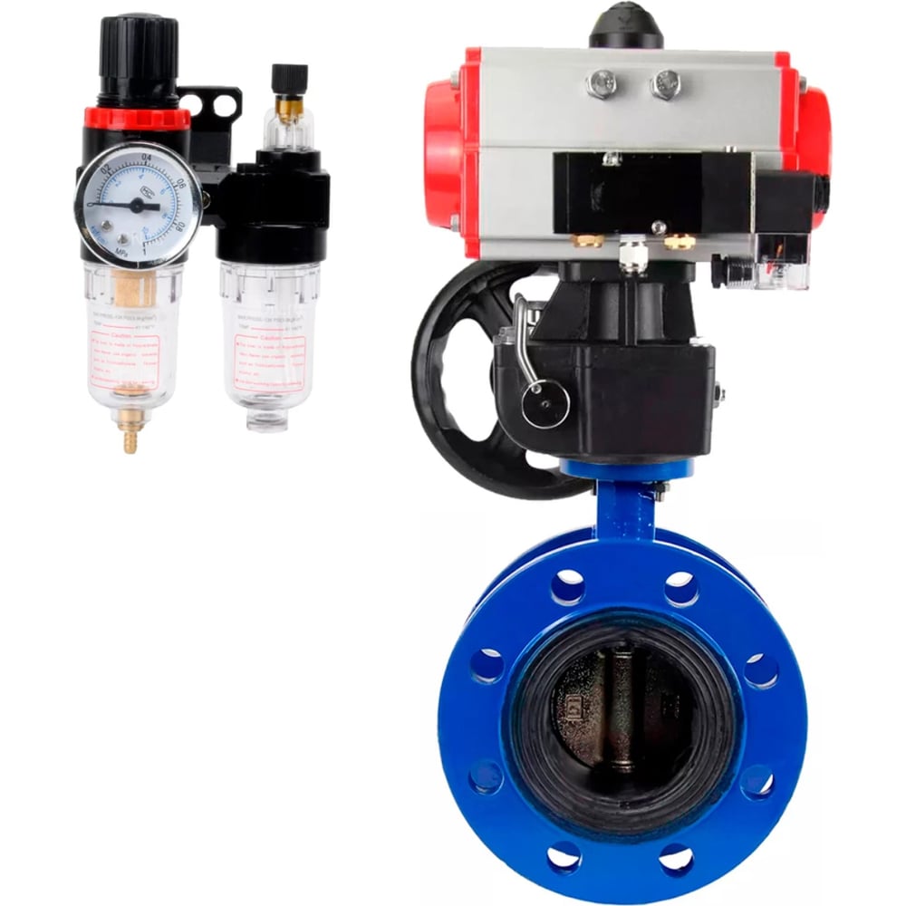 Изображение товара Затвор дисковый DN.ru с пневмоприводом для труб Ду150