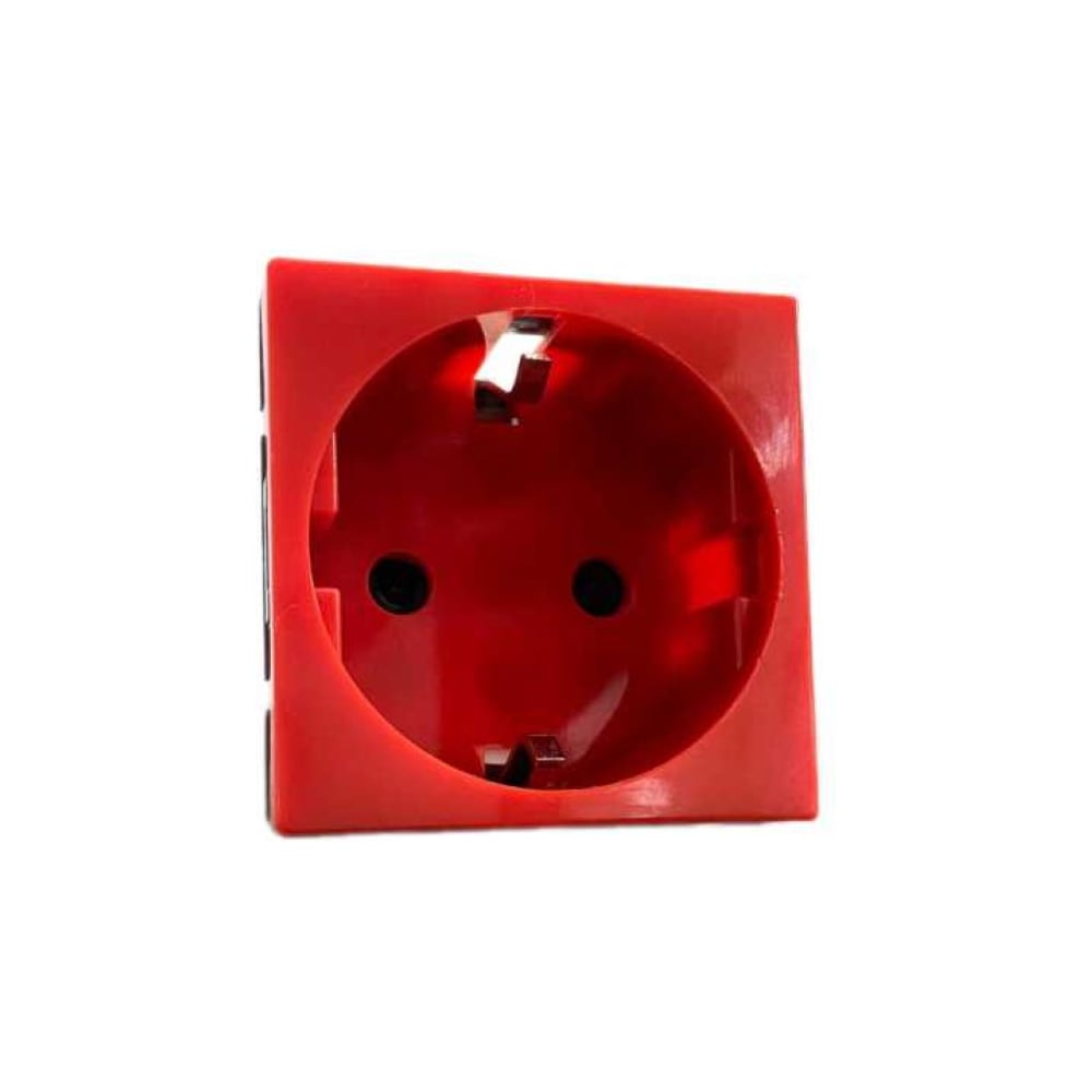 Изображение товара Электрическая розетка SPL 2К+З со шторками безвинтовой монтаж красная