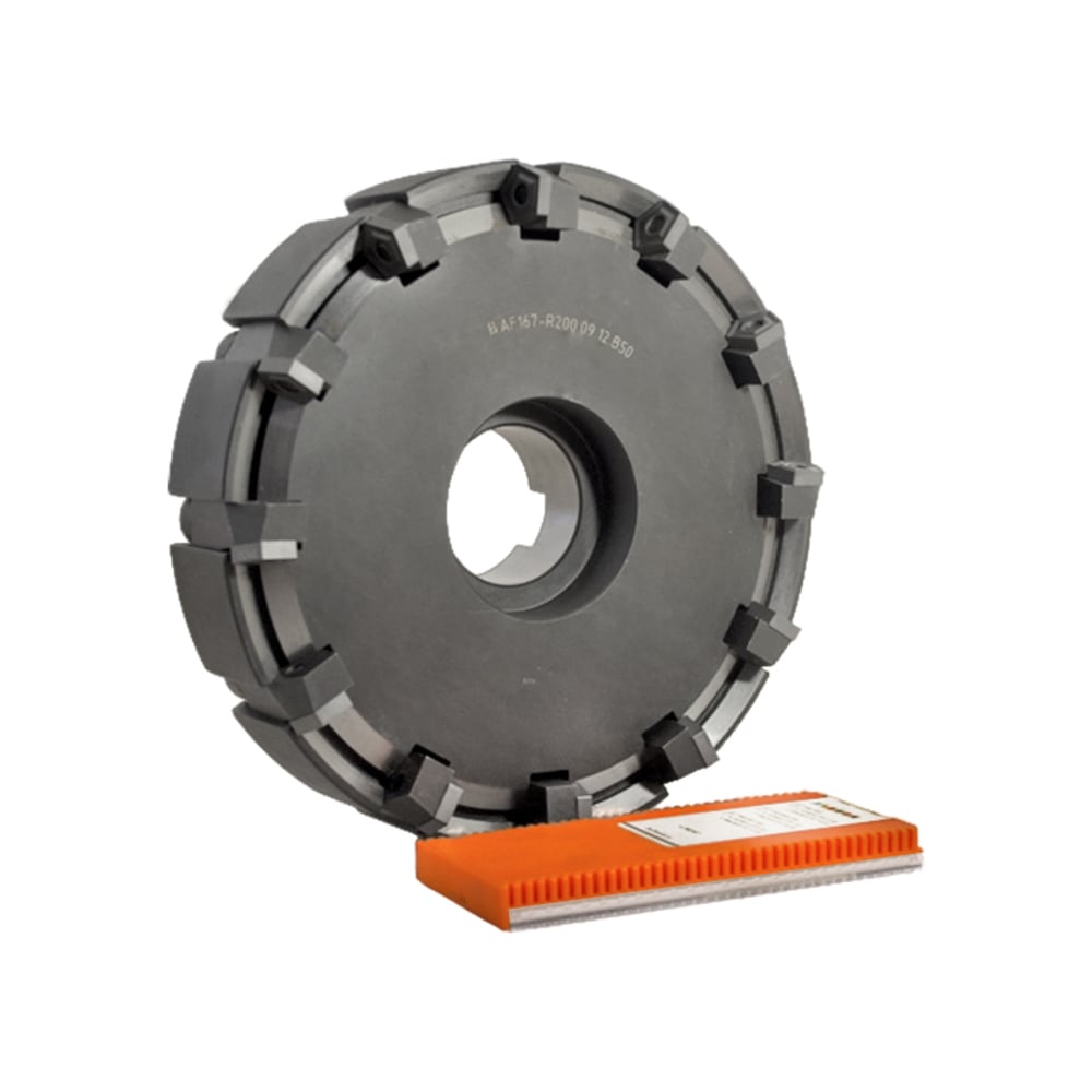 Изображение товара Торцевая фреза Русский Инструмент 160 мм с 10 пластинами для обработки древесины