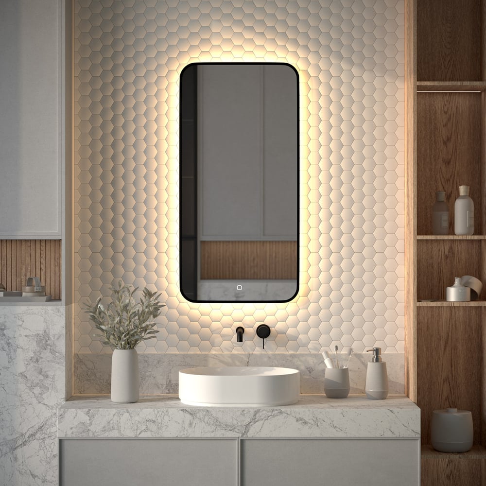 Изображение товара Зеркало с LED-подсветкой DEFESTO Аура DF 2975S 50x100 см сенсорный выключатель