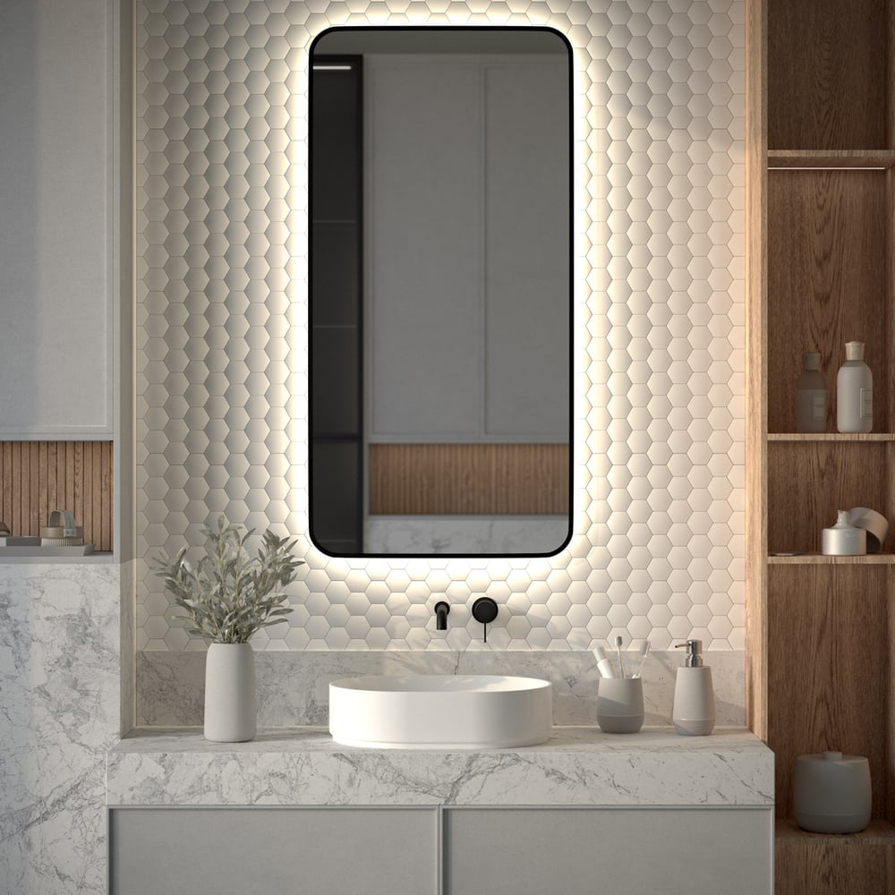 Изображение товара Зеркало с окантовкой и LED-подсветкой DEFESTO 60x120 см Aura DF 2968