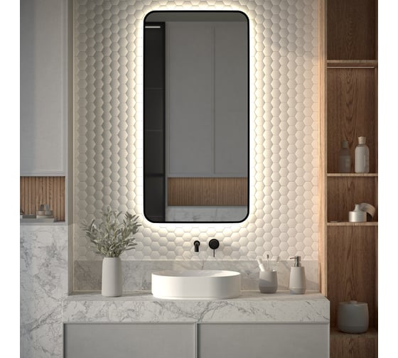 Изображение товара Зеркало с окантовкой и LED-подсветкой DEFESTO 34W (60x120 cm) (Без выключателя) (Нейтральный белый свет) AURA DF 2968