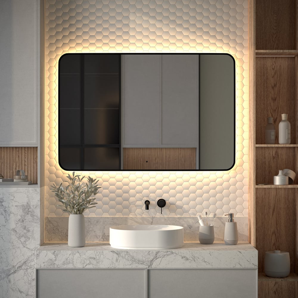 Изображение товара Зеркало с окантовкой и LED-подсветкой DEFESTO 38W 120x80 см AURA DF 2980RH