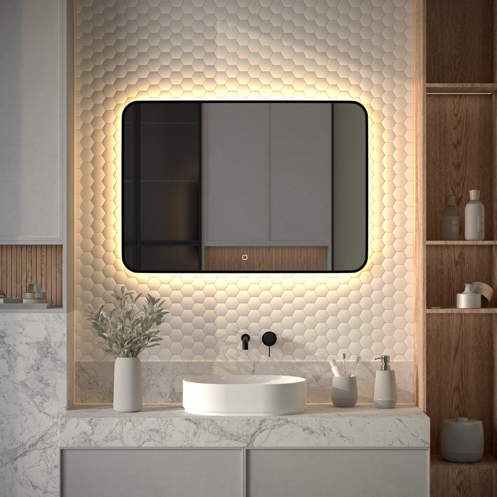 Изображение товара Зеркало DEFESTO с LED-подсветкой и сенсорным выключателем, 100x70 см